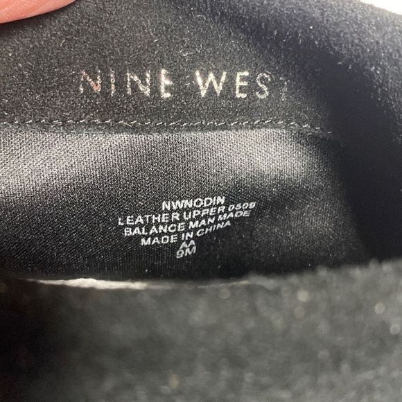 Nine West Black Leather Suede Slouch Heeled Boot Size 9 - Picture 7 of 9